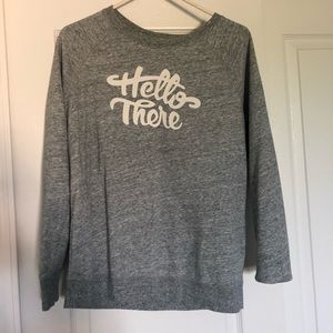 Yellow there, comfy sweater.